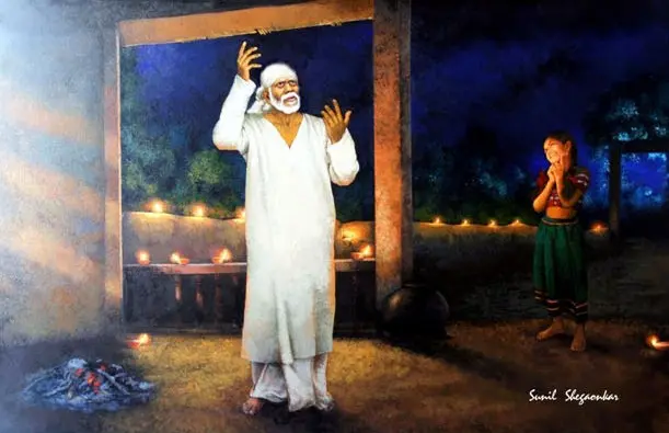 Painting of Sai Baba by Sunil Shegaonkar