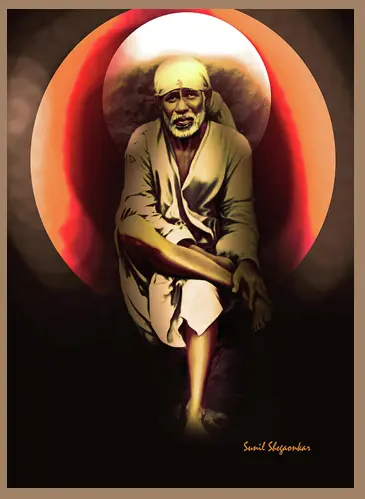 Painting of Sai Baba by Sunil Shegaonkar