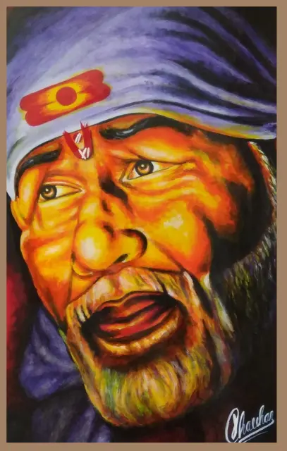 Painting of Sai Baba by Parth Chauhan