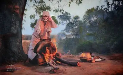 Painting of Sai Baba by Sunil Shegaonkar