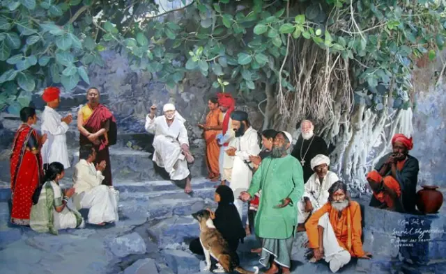 Painting of Sai Baba by Sunil Shegaonkar