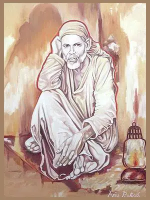 Painting of Sai Baba by Anju Rastogi