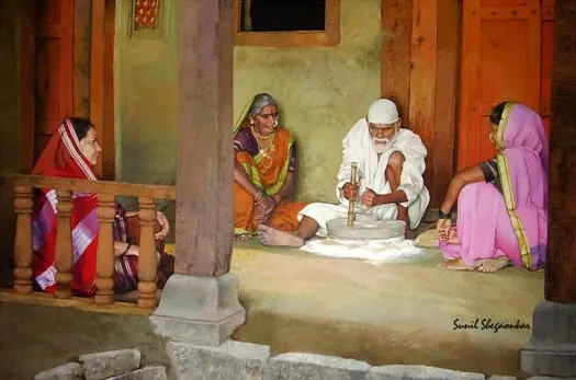 Painting of Sai Baba by Sunil Shegaonkar