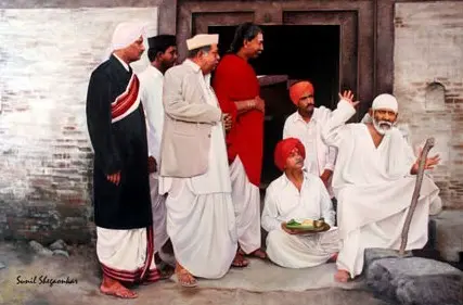 Painting of Sai Baba by Sunil Shegaonkar