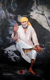 Painting of Sai Baba by Sunil Shegaonkar