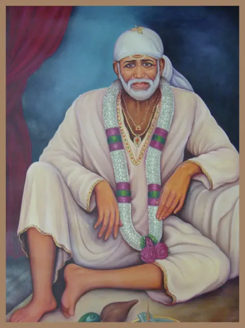 Painting of Sai Baba by B K Mitra